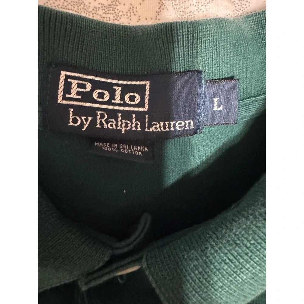 Vintage Polo by Ralph Lauren‎ Polo Shirt Men's L Forrest Green Orange Pony Prep